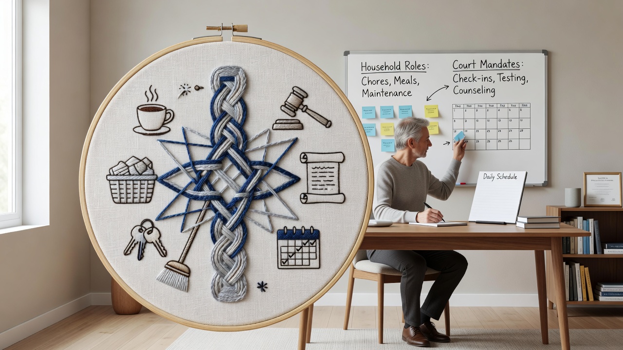 Illustration der Verknüpfung von familiären Rollen und digitalen Schutzmechanismen